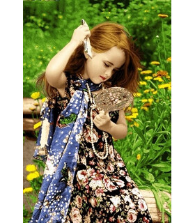 نخ و نقشه تابلو فرش طرح فرانسوی دحترونه
