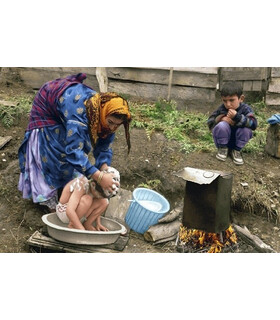 نخ و نقشه تابلو فرش ایرانی کد 35- حمام صحرایی