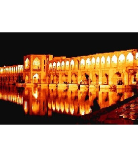 نخ و نقشه تابلو فرش ایرانی کد 43- سی و سه پل