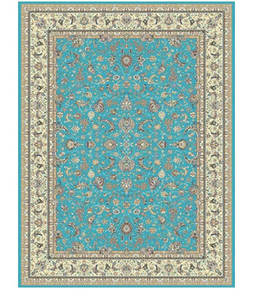 فرش ماشینی پاتریس طرح اصفهان آبی