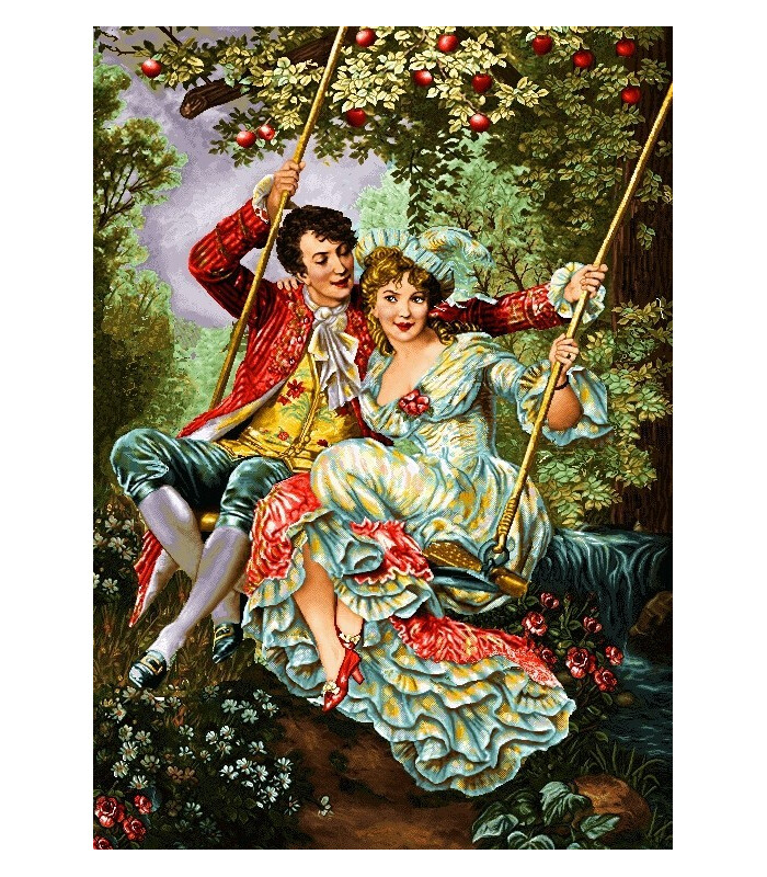 نخ و نقشه تابلو فرش طرح فرانسوی کد 107
