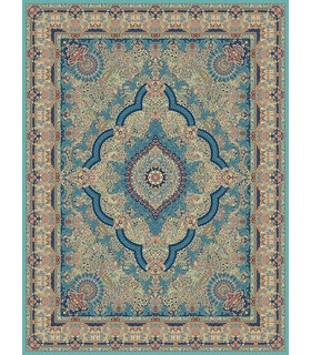 فرش مشهد طرح 87099 آبی