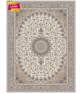 فرش ماشینی زمرد مشهد طرح 45003 کرم نسکافه ای