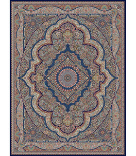 فرش مشهد طرح 702008 سورمه ای