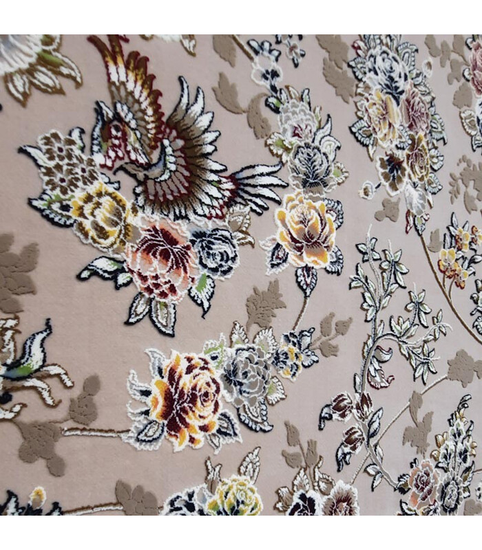 فرش ماشینی زمرد مشهد طرح 22006 موزی گل برجسته