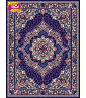 فرش ماشینی مشهد طرح 722215 سورمه ای