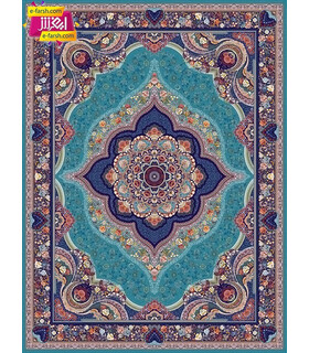 فرش ماشینی مشهد طرح 722215 آبی