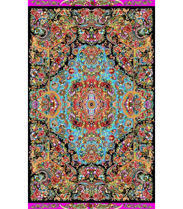 نخ و نقشه فرش کد 11 زمینه فیروزه ای