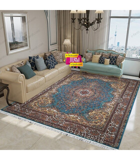فرش آرا مشهد طرح 25570 آبی