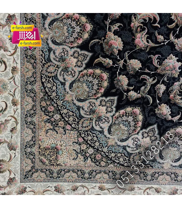 فرش ماشینی مشهد طرح 815005 سورمه ای