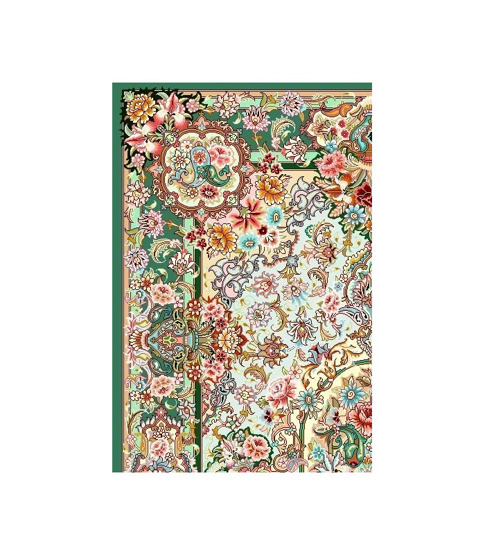 نخ و نقشه فرش طرح سالاری کد 1 زمینه کرم