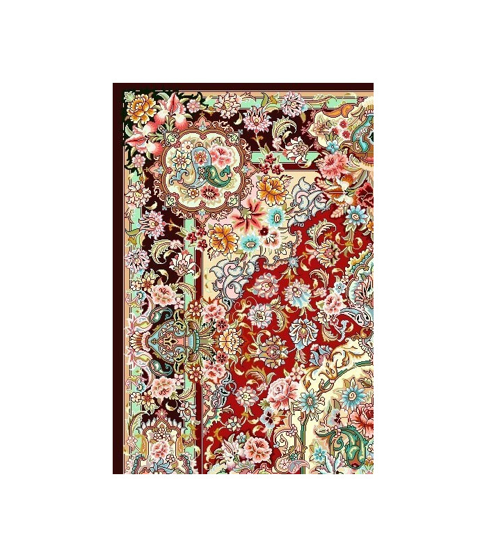 نخ و نقشه فرش طرح سالاری کد 1 زمینه لاکی