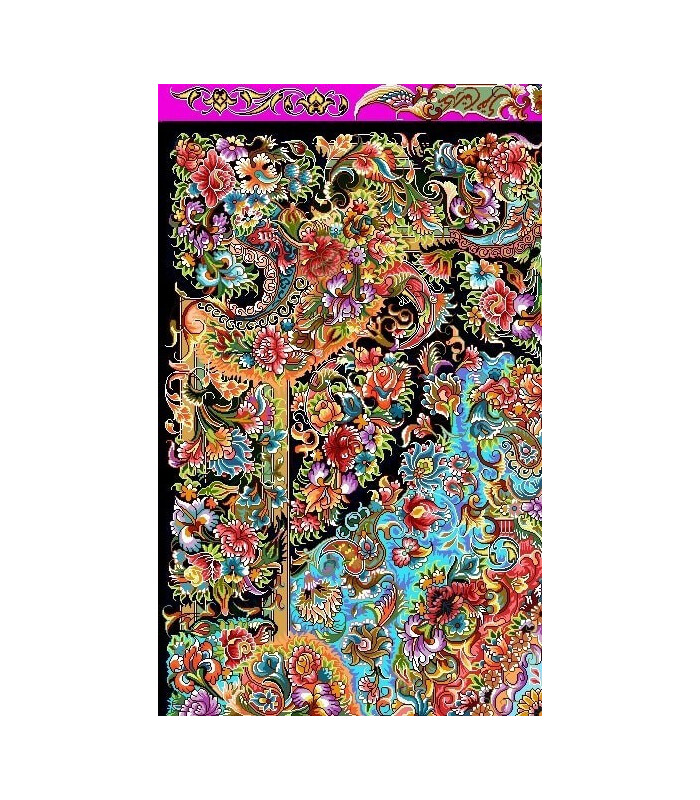 نخ و نقشه فرش کد 11 زمینه فیروزه ای