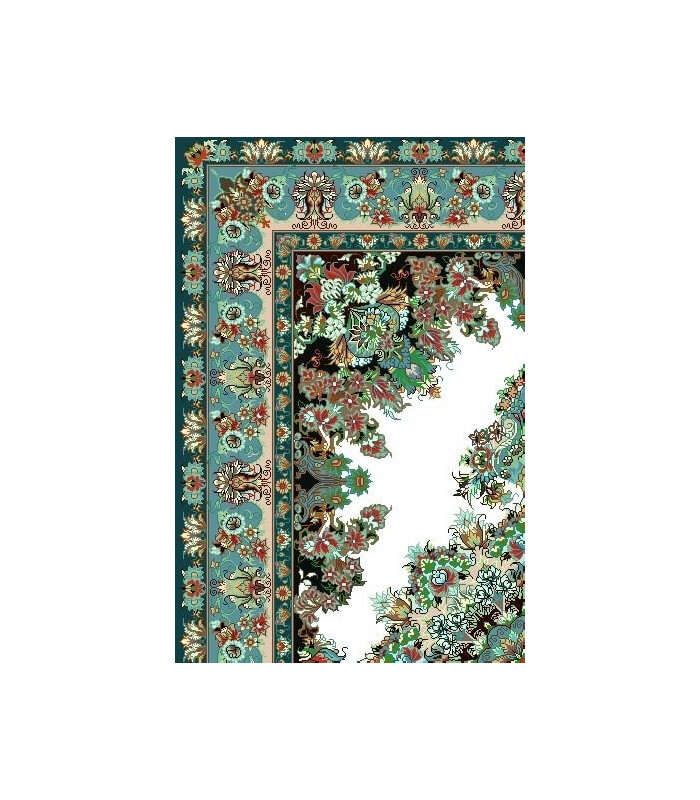 نخ و نقشه فرش کد 14 زمینه سفید