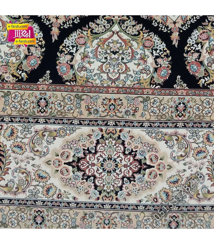 فرش ماشینی مشهد طرح 815002 سورمه ای
