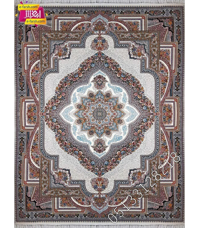 فرش ماشینی آرا مشهد طرح 25592 کرم