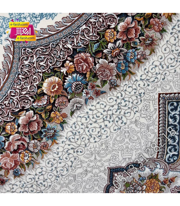 فرش ماشینی آرا مشهد طرح 25592 کرم
