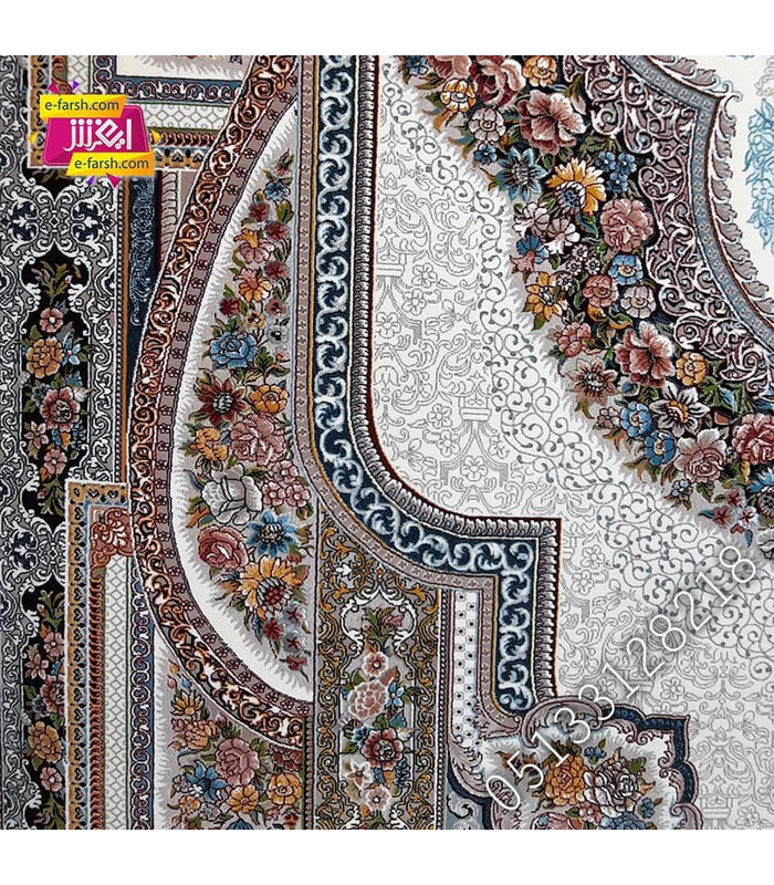 فرش ماشینی آرا مشهد طرح 25592 کرم