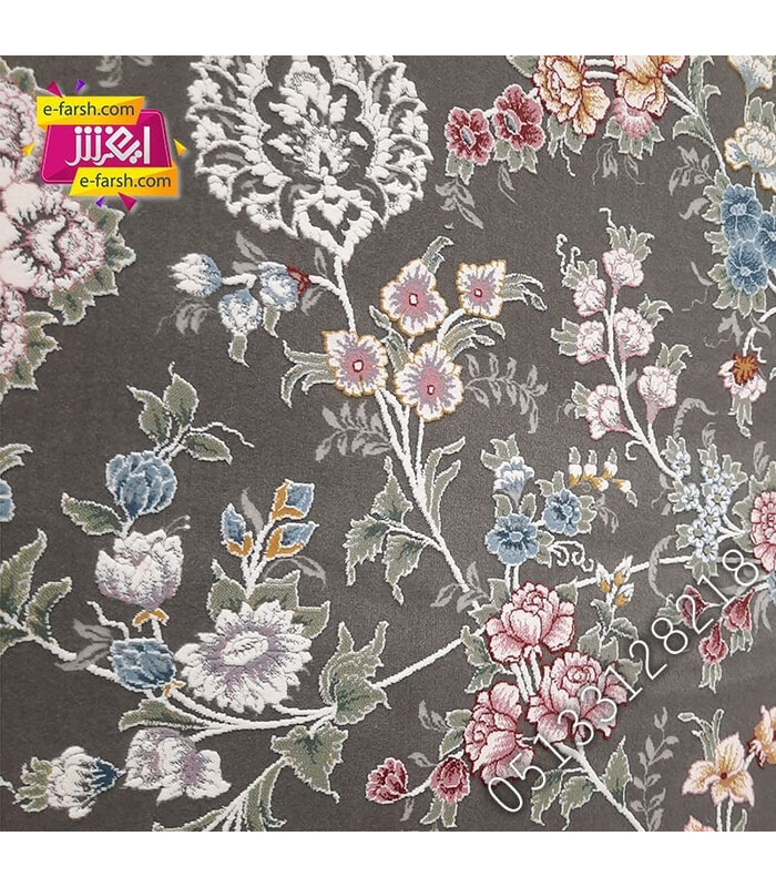 فرش ماشینی زمرد مشهد طرح 55003 الماسی گل برجسته