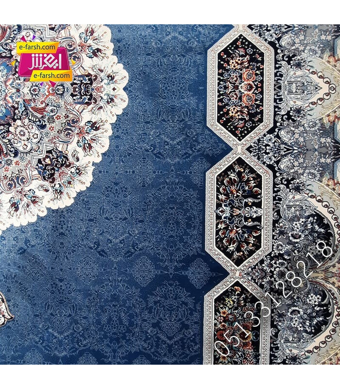 فرش ماشینی زمرد مشهد طرح 25037 کاربنی