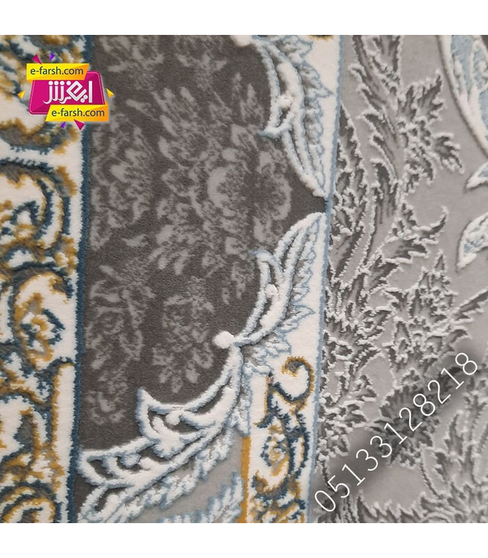 فرش ماشینی زمرد مشهد طرح 55002 الماسی گل برجسته
