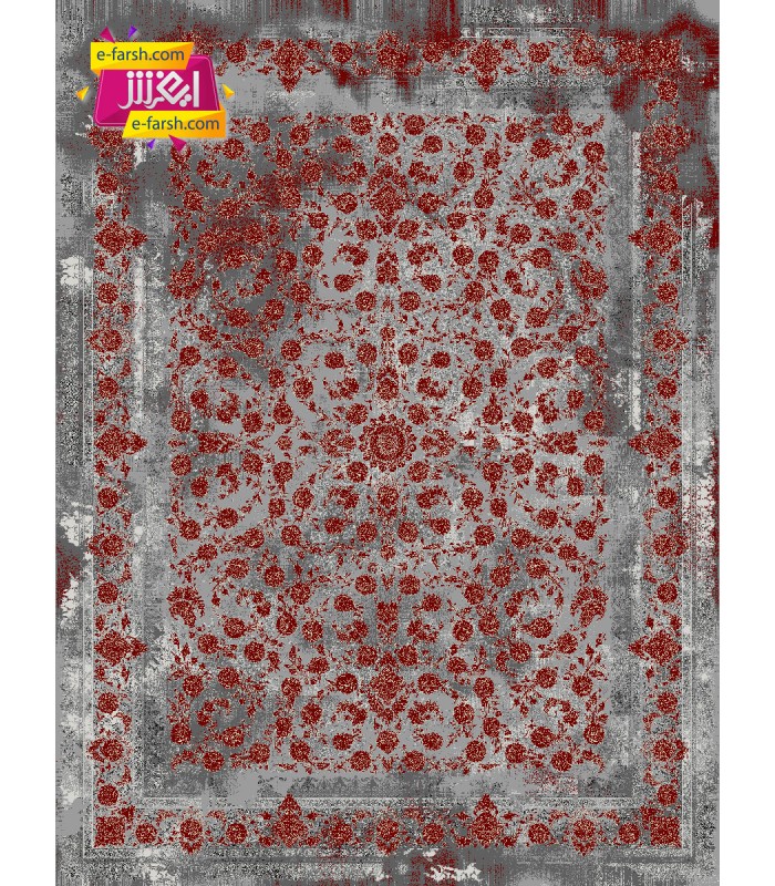 فرش ماشینی مشهد 1200 شانه طرح 803584 فیلی گل برجسته