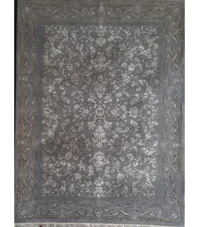 فرش نگین مشهد 1200 شانه طرح 1244/1 نقره ای