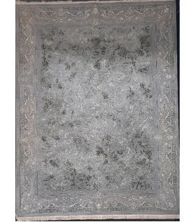 فرش نگین مشهد 1200 شانه طرح 1244/1 نقره ای سبز