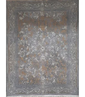 فرش نگین مشهد 1200 شانه طرح 1244/1 نقره ای طلایی