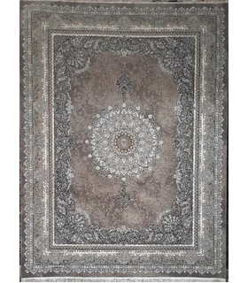 فرش نگین مشهد 1200 شانه طرح 1247/1 بژ طلایی