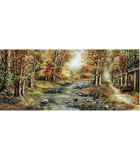 نخ و نقشه تابلو فرش طرح طبیعت کد 136