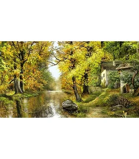 نخ و نقشه تابلو فرش طرح طبیعت کد 137