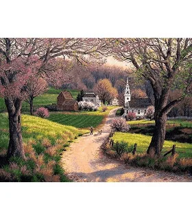 نخ و نقشه تابلو فرش طرح طبیعت کد 138