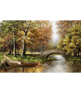 نخ و نقشه تابلو فرش طرح طبیعت کد 141